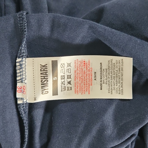 Gymshark Women's Long Sleeve Navy Blue Shirt Size Small Cotton Blend - Picture 6 of 6